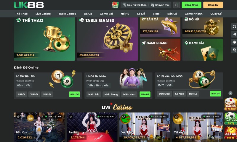 Khám phá kho game hot tại nhà cái UK88