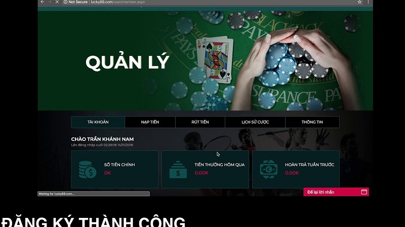 Chọn “Tiếp tục” để đăng ký thành công